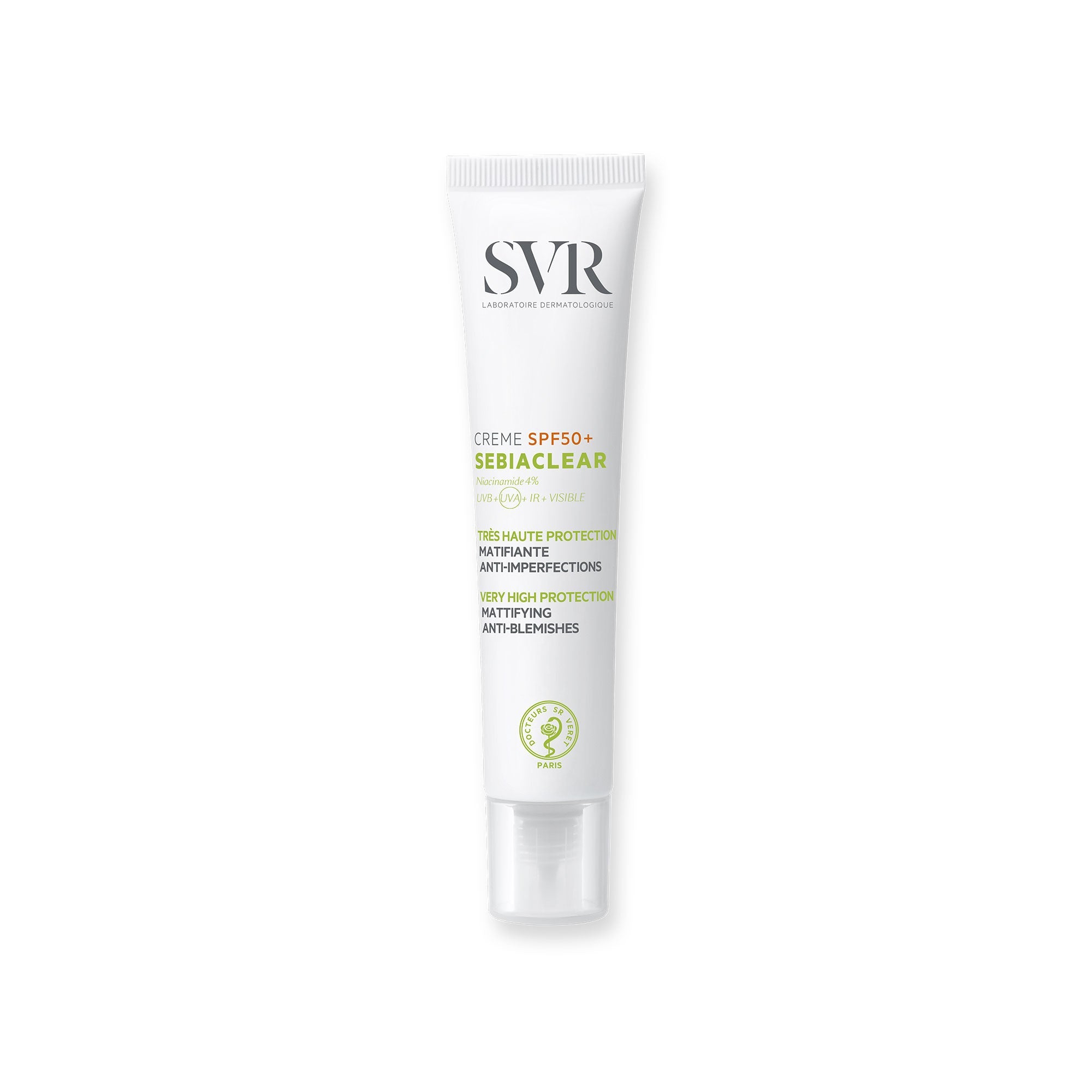 SVR Sebiaclear Crème SPF50+ 50 ml, protector solar matificante para piel grasa con imperfecciones