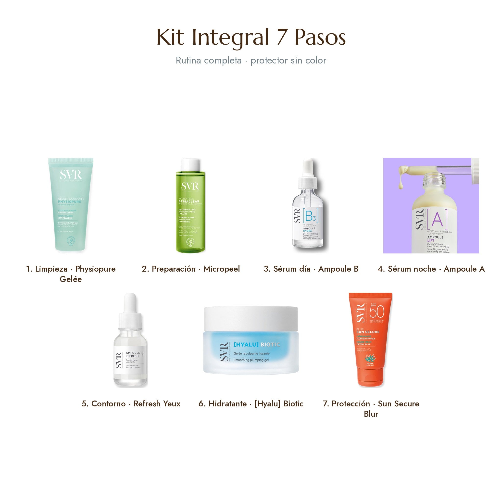 Kit Integral 7 Pasos SVR con protector sin color Sun Secure Blur