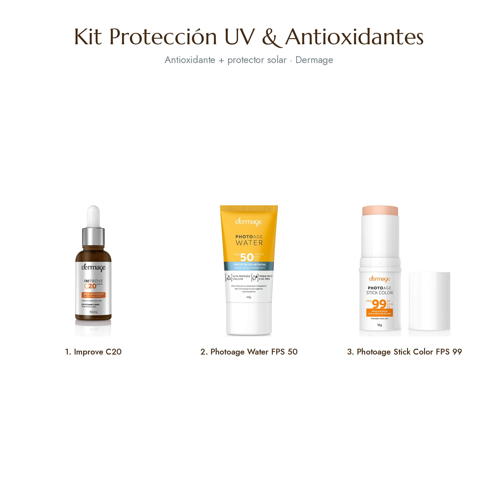 Kit 3 · Protección UV & Antioxidantes