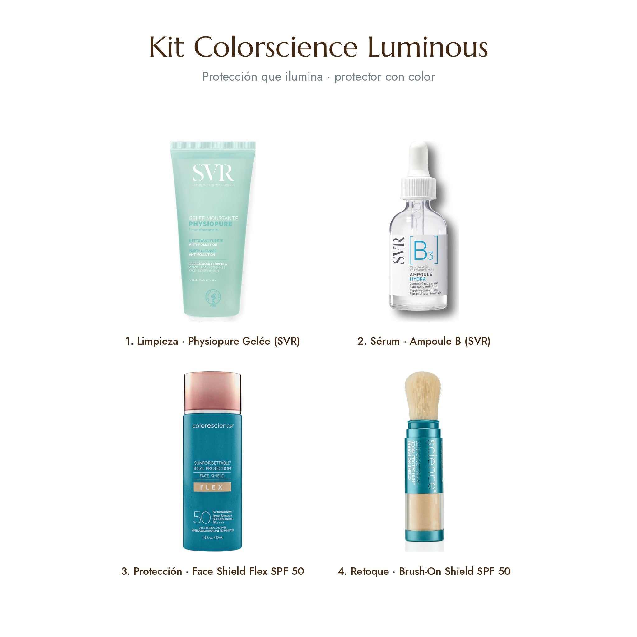 Kit Colorscience Luminous con protector con color Face Shield Flex