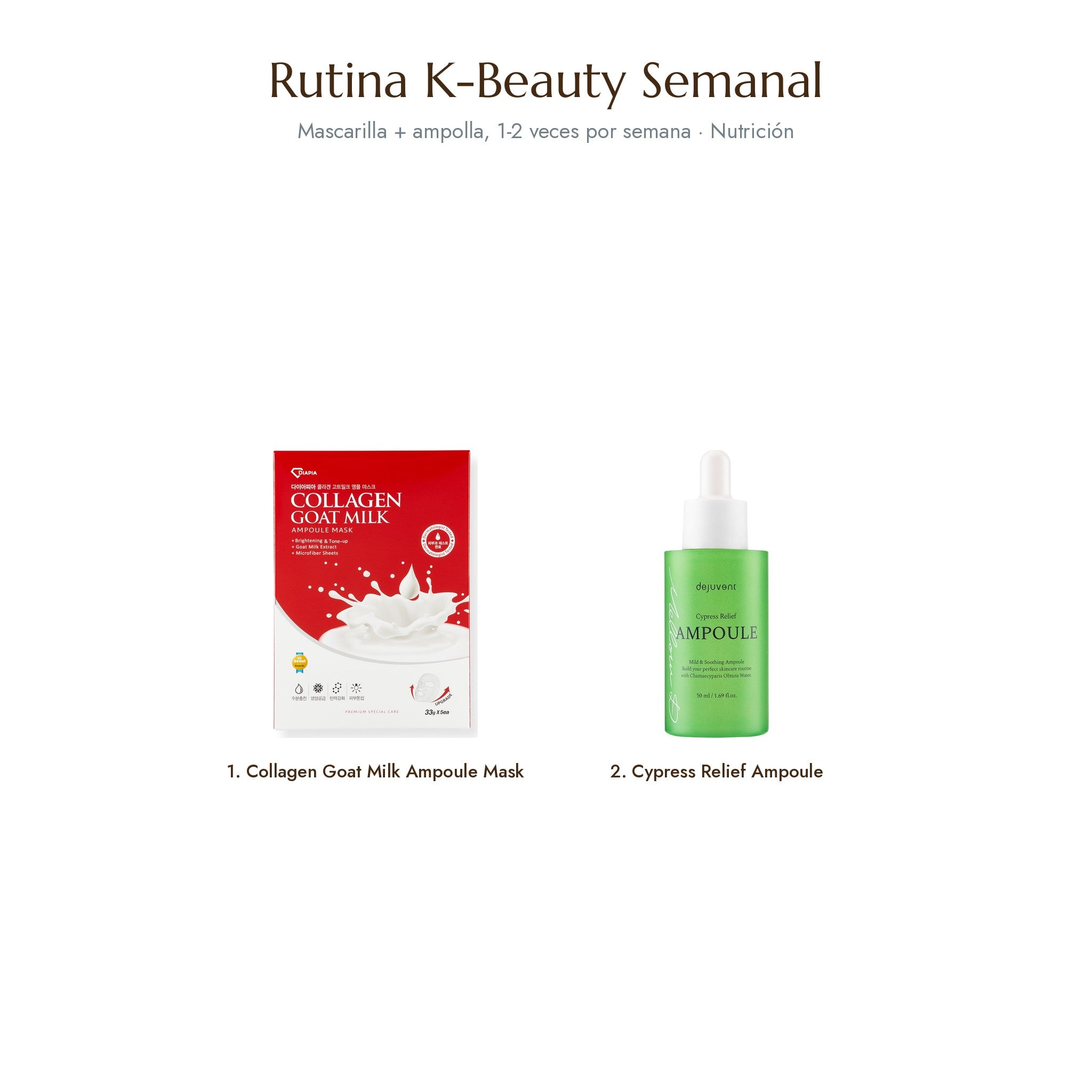 Rutina K-Beauty Semanal · calma: mascarilla Nalba Green Tea y Cypress Relief Ampoule
